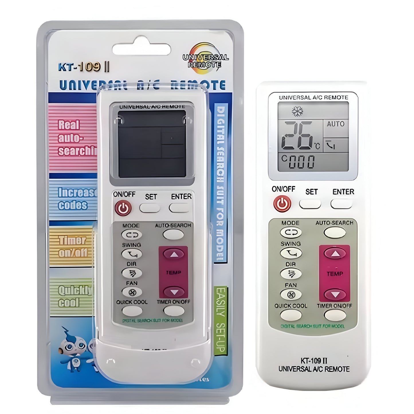 KT-109 II Universal Air Conditioner Remote Control – Compatible with All Major AC Brands