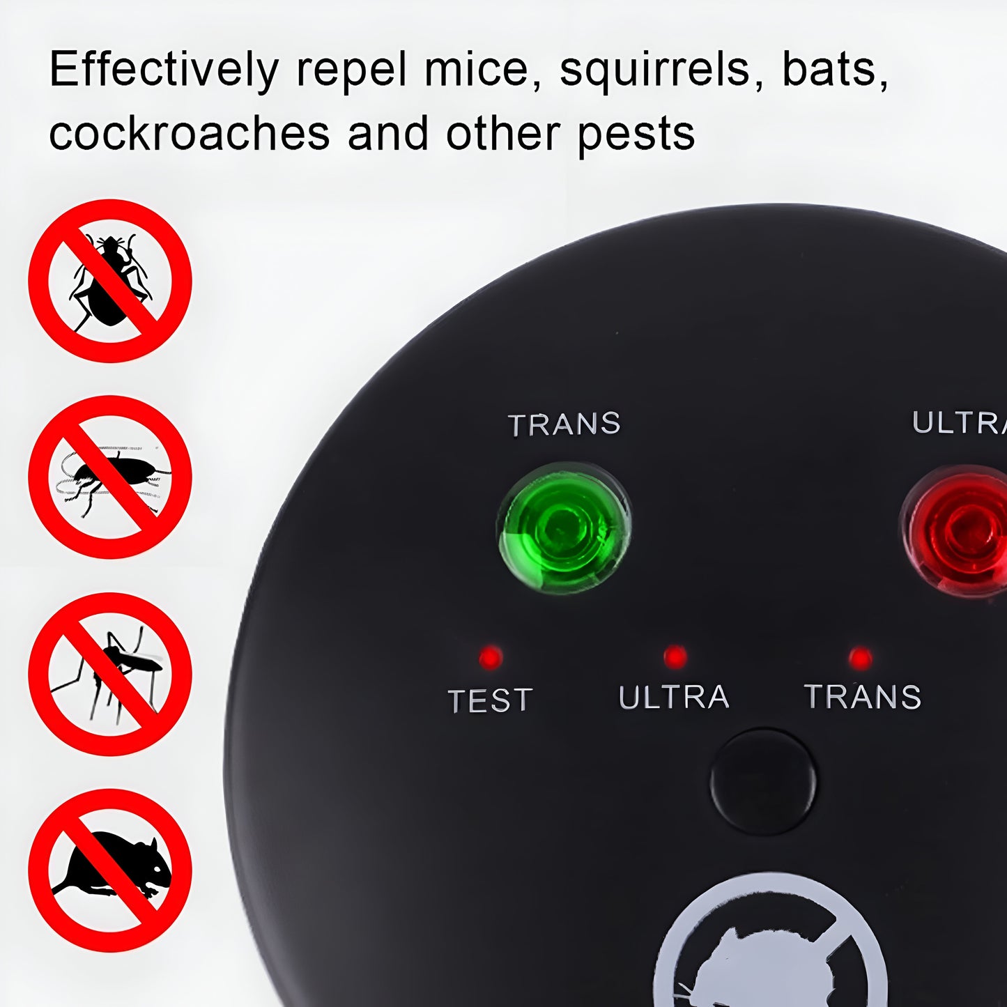 Triple-Rodent-Chaser | Ultrasonic Pest Repeller – 360° Indoor Rodent Deterrent with 4 Modes & Pressure Wave Technology
