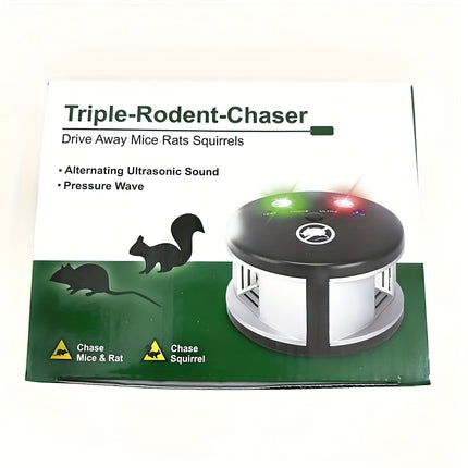 Triple-Rodent-Chaser | Ultrasonic Pest Repeller – 360° Indoor Rodent Deterrent with 4 Modes & Pressure Wave Technology