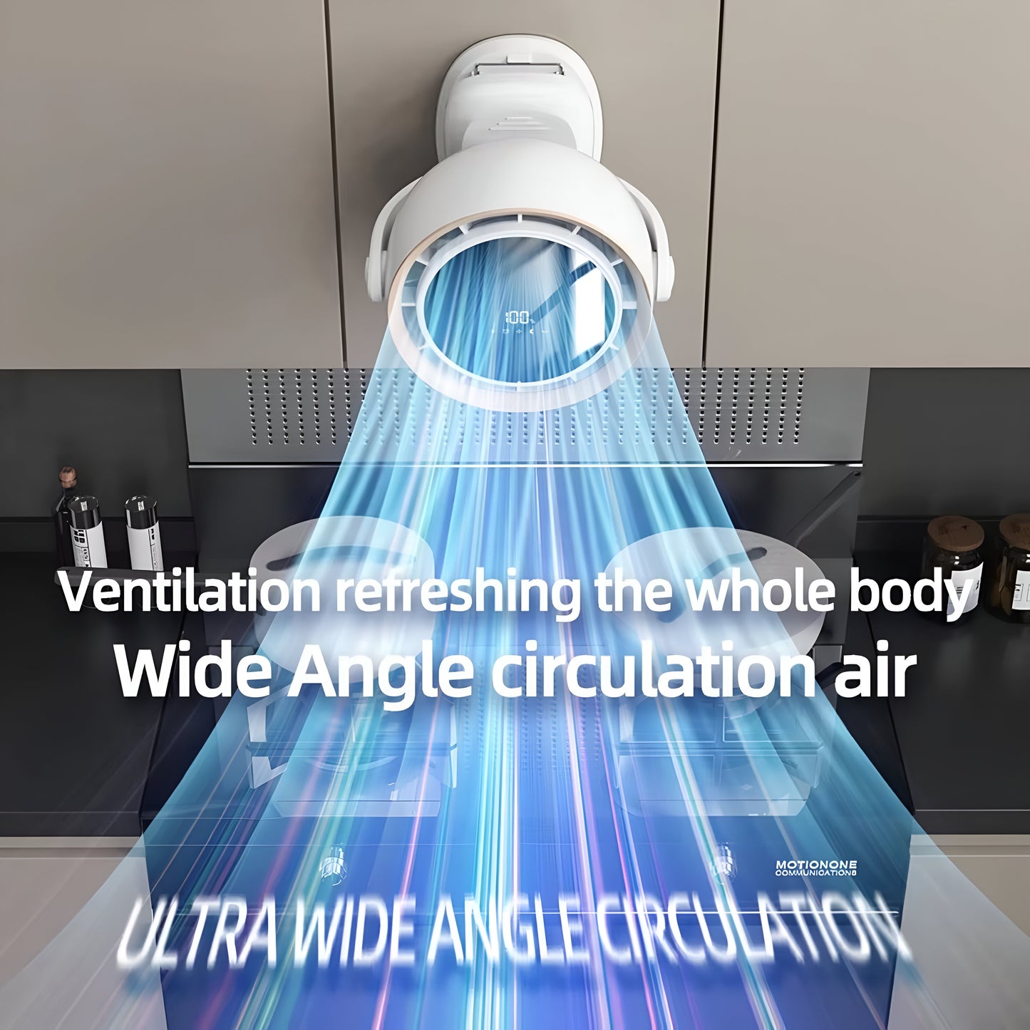 F7- Fan Multifunctional 3-in-1 Clip Circulating Fan – Wall Mount/Tabletop/Hang | 5-Speed, Auto Oscillation, LED Display & Remote