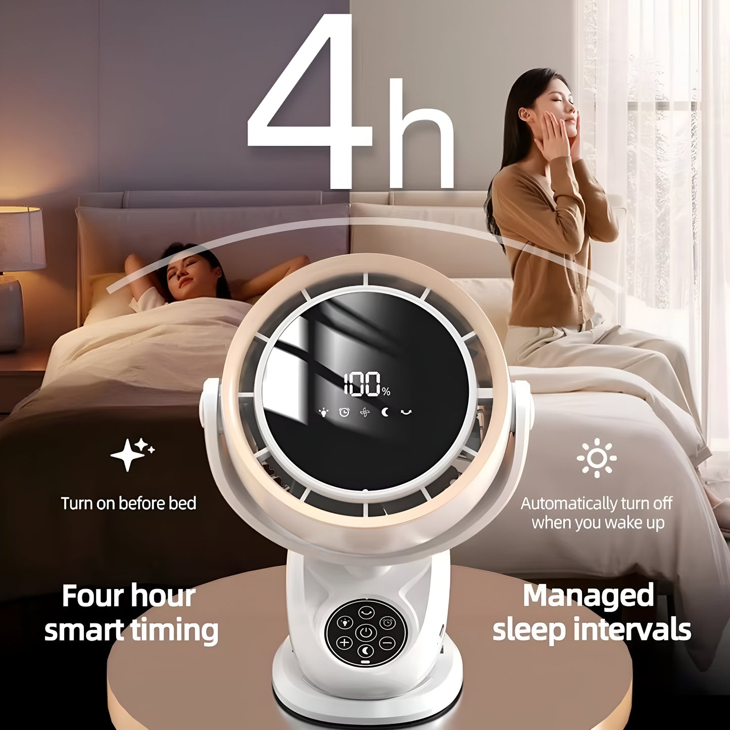 F7- Fan Multifunctional 3-in-1 Clip Circulating Fan – Wall Mount/Tabletop/Hang | 5-Speed, Auto Oscillation, LED Display & Remote
