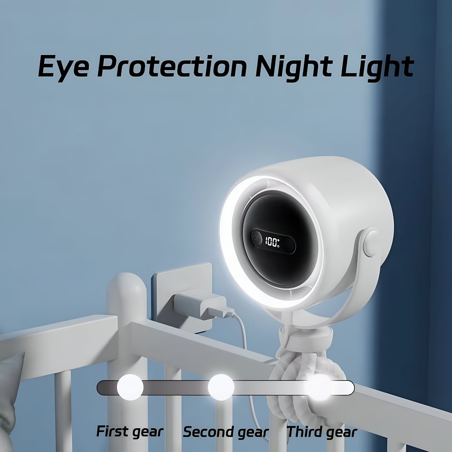 Octopus Cycle Fan – Baby-Friendly 360° Cooling with LED Display & Aromatherapy