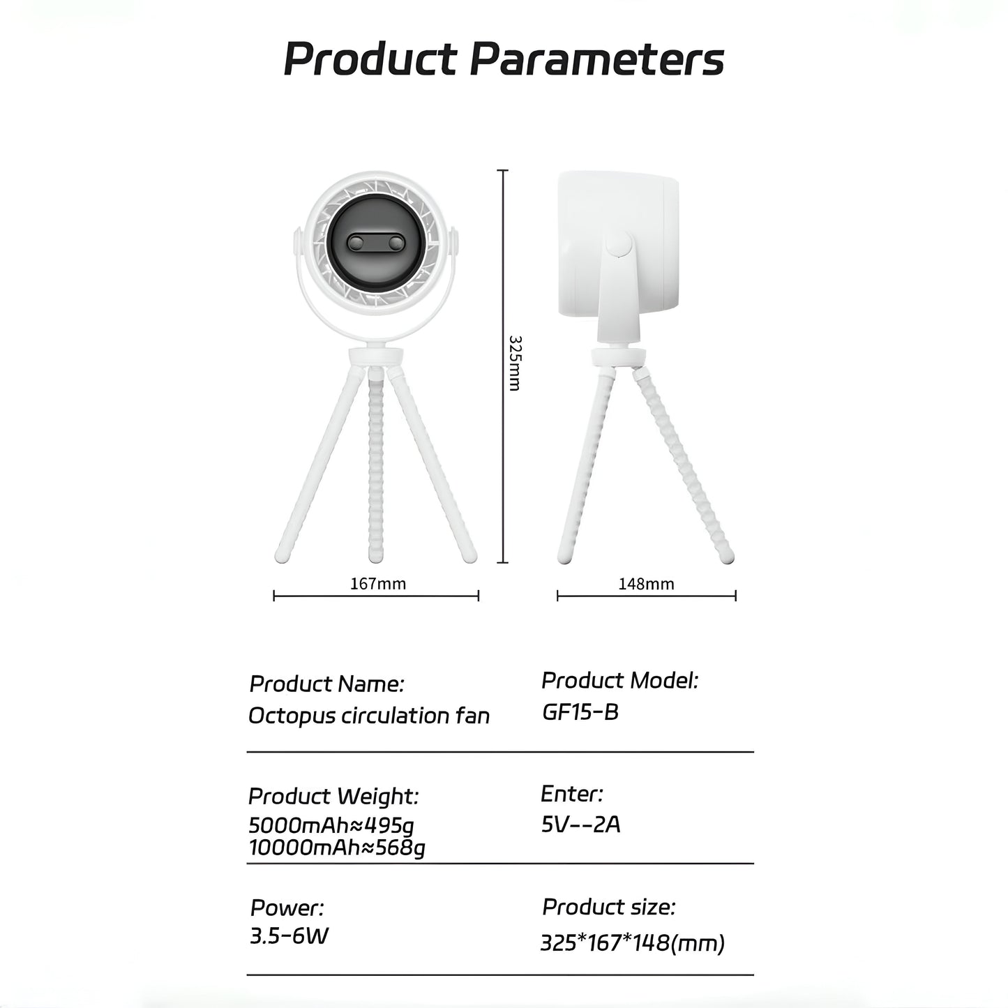 Octopus Cycle Fan – Baby-Friendly 360° Cooling with LED Display & Aromatherapy