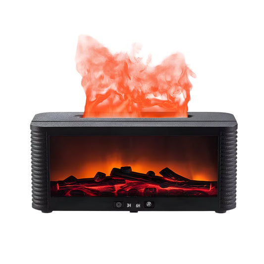 Flame Fireplace Aroma Diffuser – Mini LED Essential Oil Humidifier with Simulated Fire & Remote Control