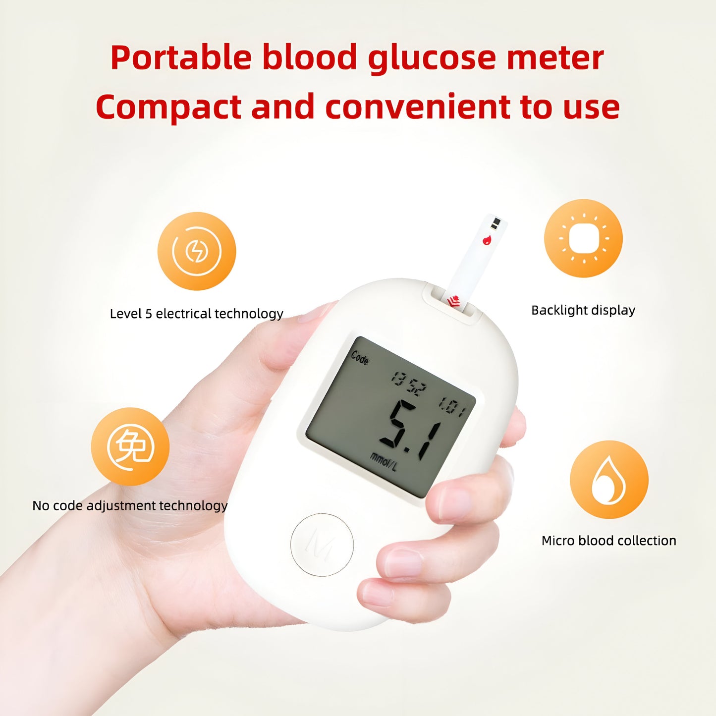 G-171 Blood Glucose Monitoring System | Diabetes Testing Kit with FREE 50 Test Strips & Lancets
