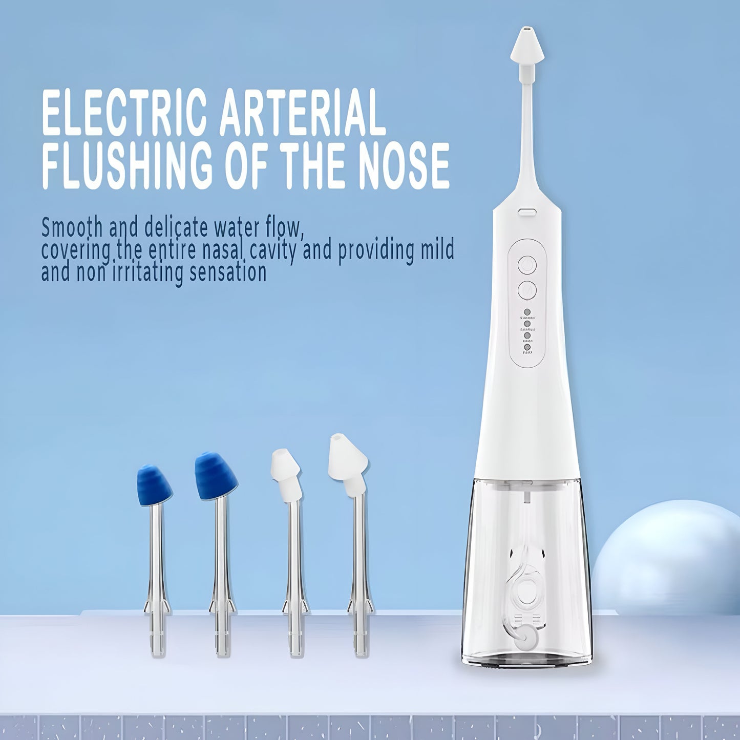 Electric Nasal Irrigator | Rechargeable Nasal Wash Device for Adults & Kids – Relieves Sinus Congestion, Allergy & Cold Symptoms