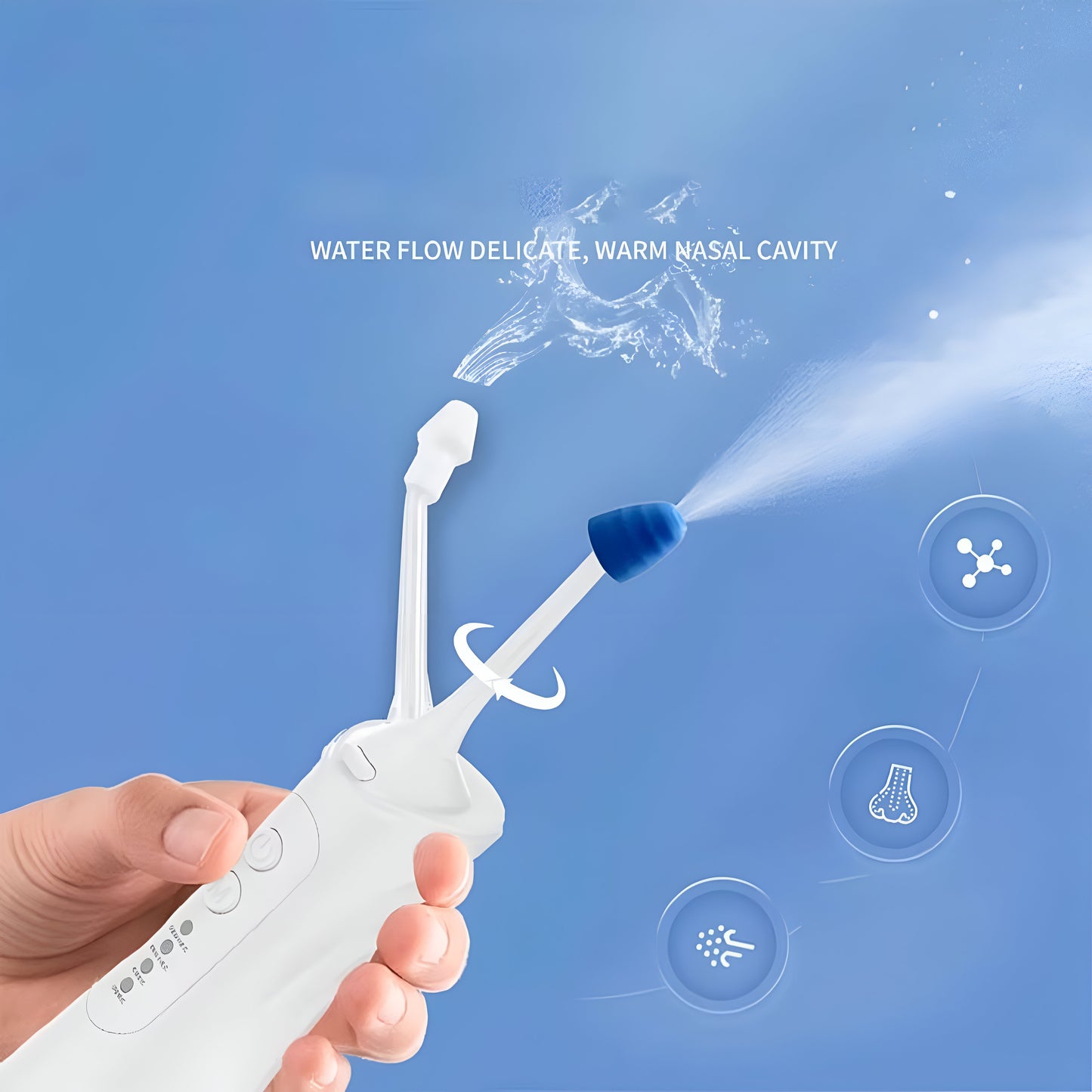 Electric Nasal Irrigator | Rechargeable Nasal Wash Device for Adults & Kids – Relieves Sinus Congestion, Allergy & Cold Symptoms