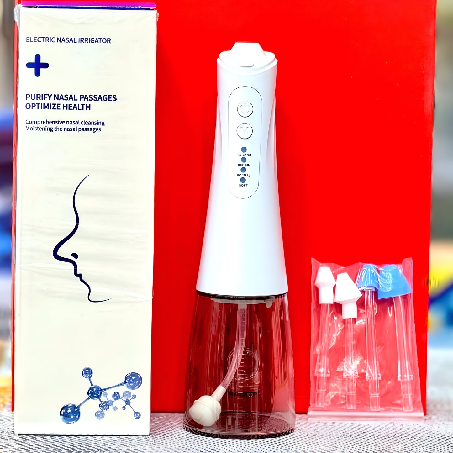 Electric Nasal Irrigator | Rechargeable Nasal Wash Device for Adults & Kids – Relieves Sinus Congestion, Allergy & Cold Symptoms