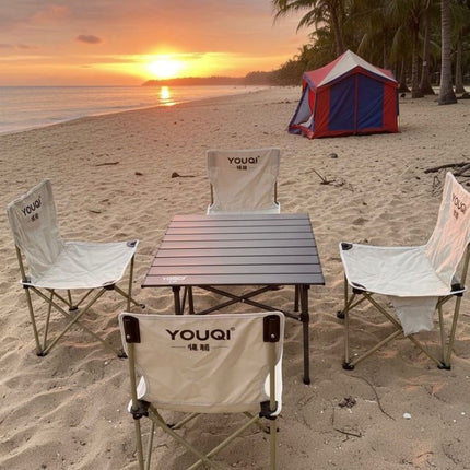 Portable Foldable Camping Table & Chair Set – Heavy-Duty 190kg Outdoor Furniture for Travel, Beach & Picnic