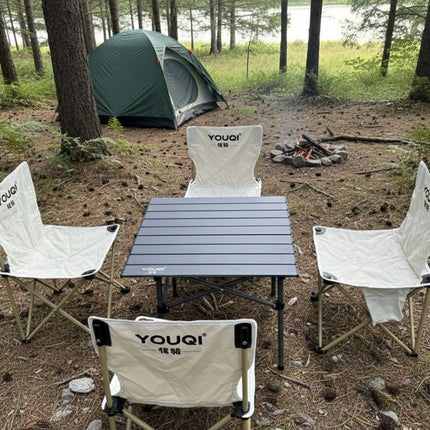 Portable Foldable Camping Table & Chair Set – Heavy-Duty 190kg Outdoor Furniture for Travel, Beach & Picnic