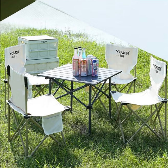Portable Foldable Camping Table & Chair Set – Heavy-Duty 190kg Outdoor Furniture for Travel, Beach & Picnic