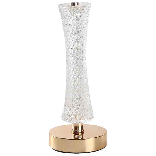 Creative Crystal LED Table Lamp – Touch Dimmable 3 Color Modes USB Rechargeable Bedside Night Light