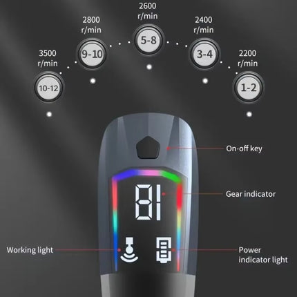 Portable Deep Tissue Massage Gun – 12-Speed Mini Handheld Muscle Massager with 1500mAh Battery, 5 Heads, Stretching Belt & Extra Handle