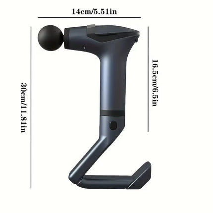 Portable Deep Tissue Massage Gun – 12-Speed Mini Handheld Muscle Massager with 1500mAh Battery, 5 Heads, Stretching Belt & Extra Handle