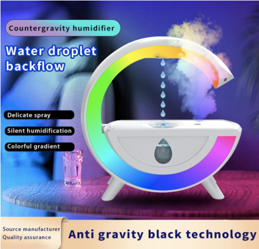 humidifier - cool mist humidifiers with antigravity design, humidifier integrated switch, 350ml large capacity, colorful dazzling light, double power-off protection, fast humidification speed