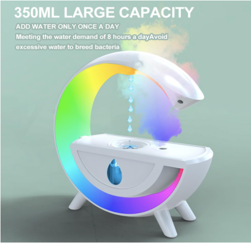 humidifier - cool mist humidifiers with antigravity design, humidifier integrated switch, 350ml large capacity, colorful dazzling light, double power-off protection, fast humidification speed