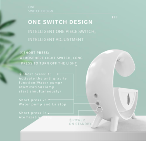 humidifier - cool mist humidifiers with antigravity design, humidifier integrated switch, 350ml large capacity, colorful dazzling light, double power-off protection, fast humidification speed