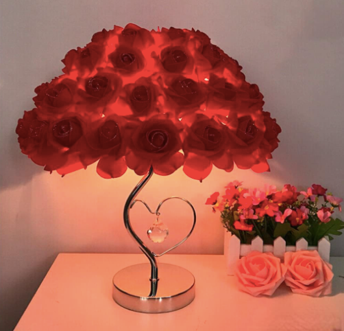 Modern Colorful Rose LED Table Lamp Loving Heart