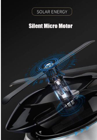 Solar-Powered Rotating Helicopter Aromacure Air Freshener for Car Interior
