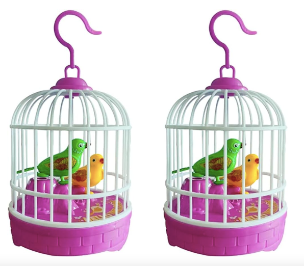 Luminous Simulation Birdcage Electronic Bird Toys