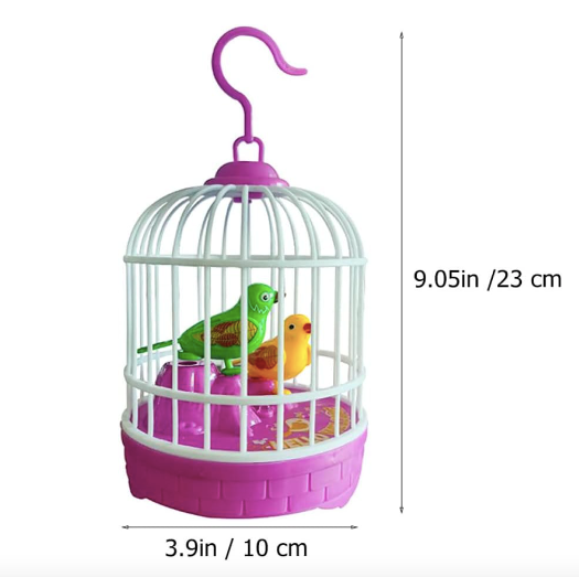 Luminous Simulation Birdcage Electronic Bird Toys