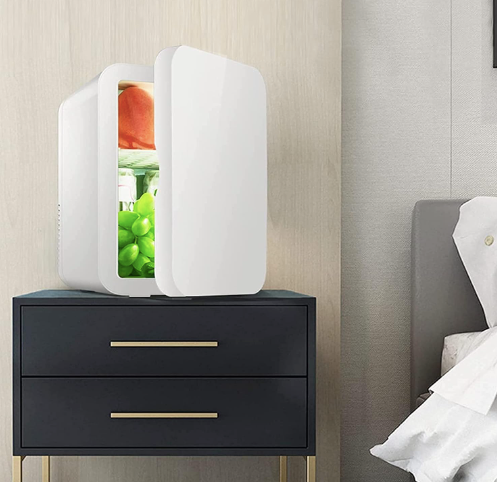 Fridge,car refrigerator 8 liter retro fashion small fridge, car fridge freezer compressor cooling warming low noise for traveling camping