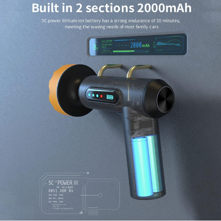 car wireless polishing machine, cordless car buffer polisher kit usb charging digital display for household car detailing/waxing