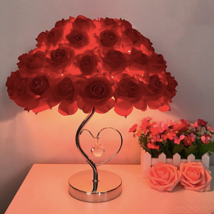 Modern Colorful Rose LED Table Lamp Loving Heart