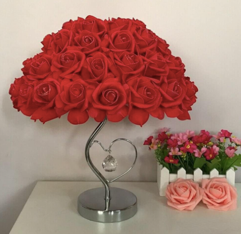 Modern Colorful Rose LED Table Lamp Loving Heart