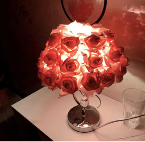 Modern Colorful Rose LED Table Lamp Loving Heart