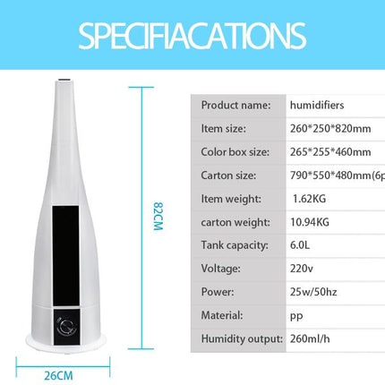 Humidifier with Quiet Mood 6-Liter Capacity