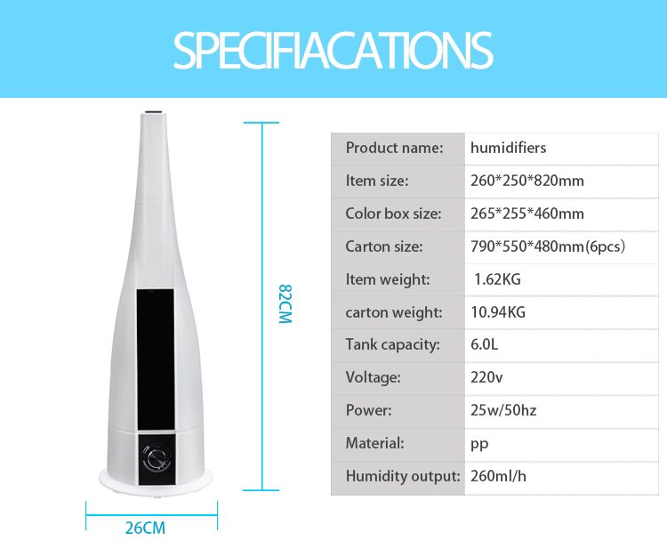 Humidifier with Quiet Mood 6-Liter Capacity