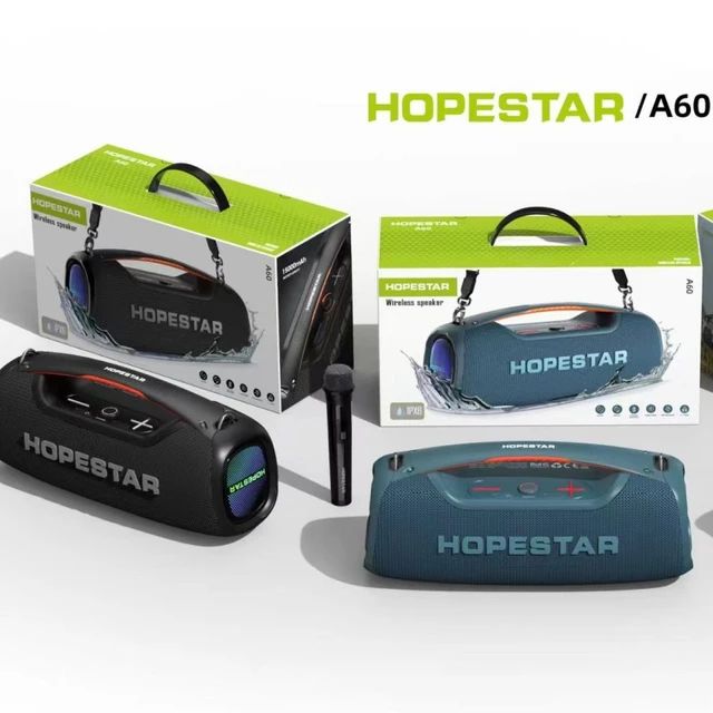 HOPESTAR A60 100W High-Power Bluetooth Speaker: Outdoor Waterproof Portable Wireless Karaoke Stereo Surround Subwoofer With Mic