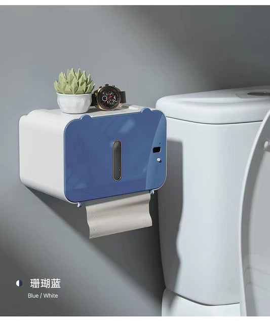 Tissue box usb charging automatic induction paper bathroom paper roller toilet paper holder wall mounted (color : D, size : 20.5cm)