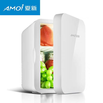 Fridge,car refrigerator 8 liter retro fashion small fridge, car fridge freezer compressor cooling warming low noise for traveling camping