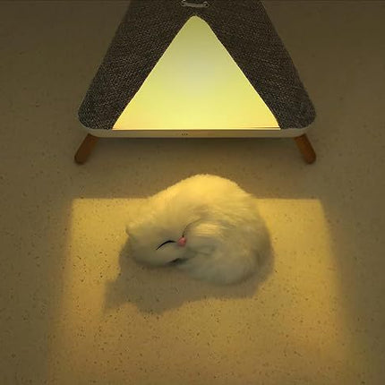 Cute Cat House In Tent Shape Lamp Night Light With Wireless Bluetooth Speaker