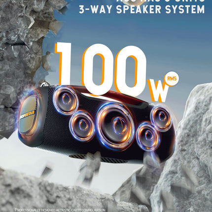 HOPESTAR A60 100W High-Power Bluetooth Speaker: Outdoor Waterproof Portable Wireless Karaoke Stereo Surround Subwoofer With Mic