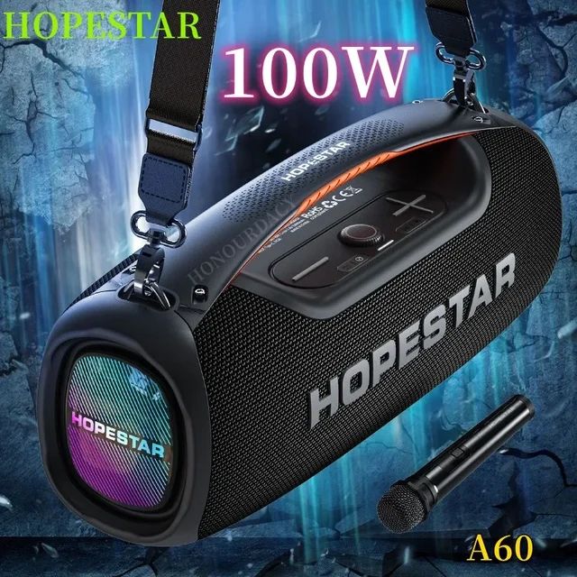 HOPESTAR A60 100W High-Power Bluetooth Speaker: Outdoor Waterproof Portable Wireless Karaoke Stereo Surround Subwoofer With Mic