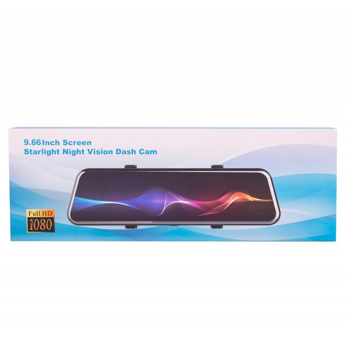 Starlight Night Vision Dash Cam with 170° Rear Camera | 9.66 Inch Full HD 1080P