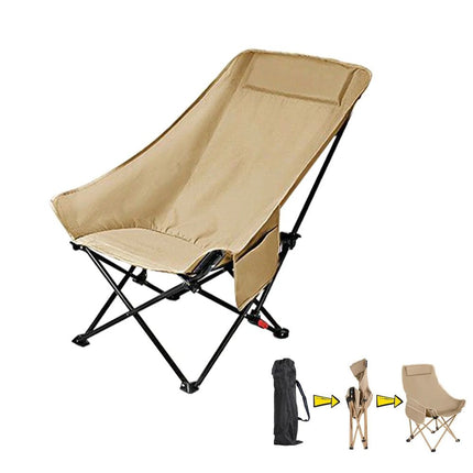 Toborher High Back Folding Camping Chair, Upgraded Thickened Steel Pipe, Padded with Cotton, Side Pocket & Carry Bag