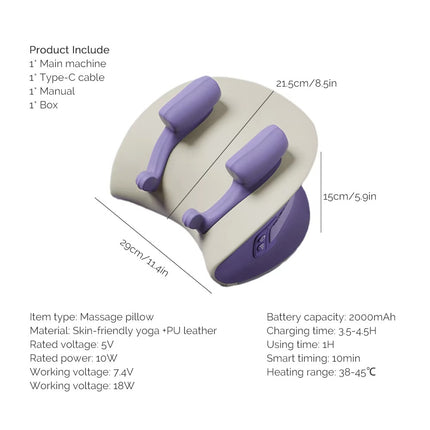 Electric Shiatsu Neck & Shoulder Massage Pillow with Heat – Kneading Cervical, Back & Waist Massager for Home Relaxation