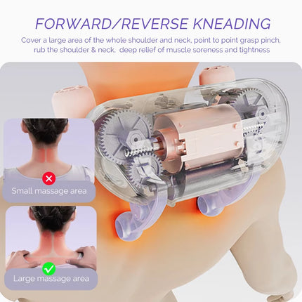 Electric Shiatsu Neck & Shoulder Massage Pillow with Heat – Kneading Cervical, Back & Waist Massager for Home Relaxation