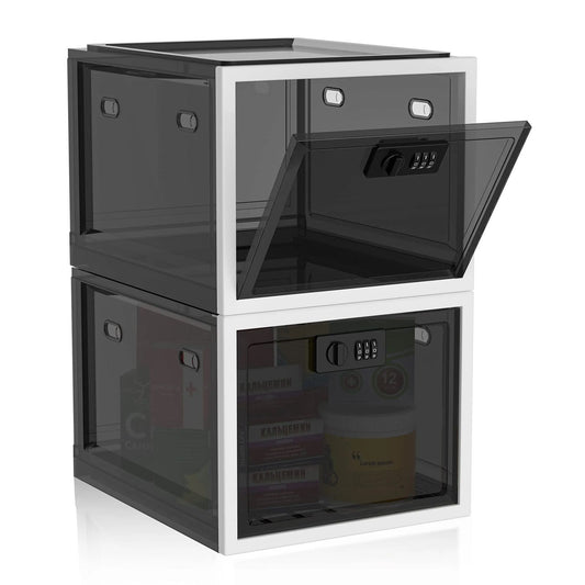 Safety plastic medical storage box with lock childproof first aid lockable
