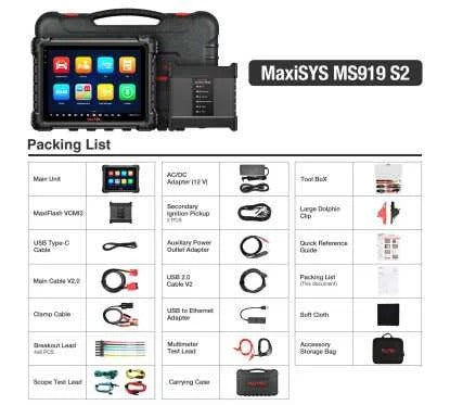 Autel MaxiSys MS919 S2 & EV Diagnostics Upgrade Kit Bundle