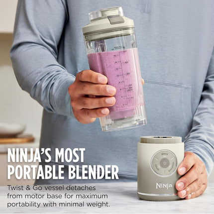 Blast Max Portable Cordless Blender (22oz) – Twist & Go Personal Smoothie Maker with Ice Crush, 3 Programs, Leakproof & Dishwasher Safe