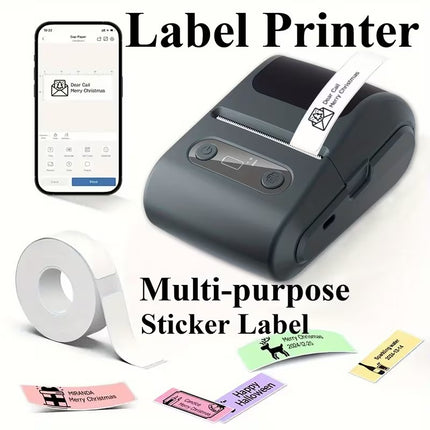 Portable Wireless Thermal Label Printer – Bluetooth Inkless Sticker & Barcode Label Maker for Home, Office & Business