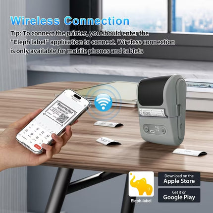 Portable Wireless Thermal Label Printer – Bluetooth Inkless Sticker & Barcode Label Maker for Home, Office & Business