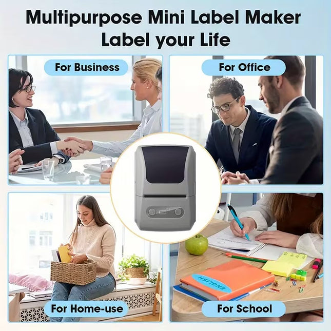 Portable Wireless Thermal Label Printer – Bluetooth Inkless Sticker & Barcode Label Maker for Home, Office & Business