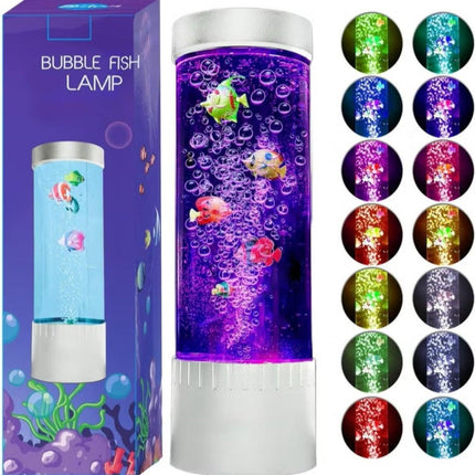 Fake Fish Tank Mini Bubble Lamp – Fake Aquarium - Color Changing Sensory Lamp- 12 Inch.