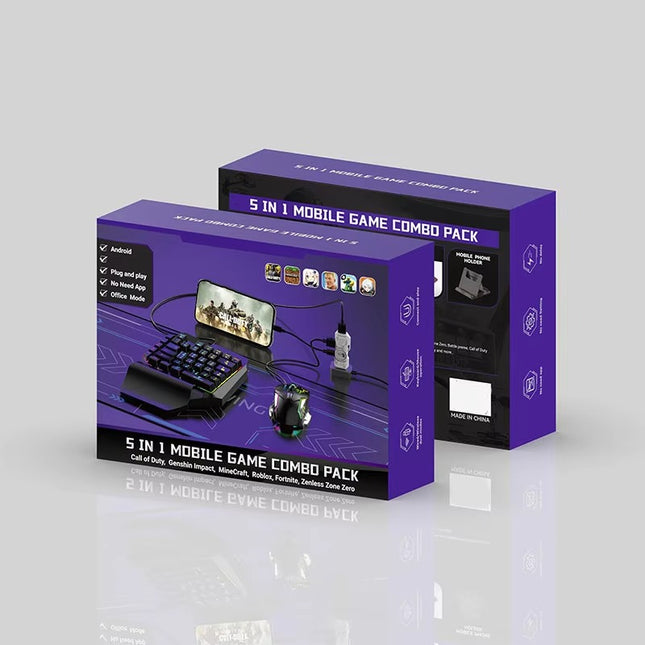 M9 5-in-1 Mobile Gaming Keyboard & Mouse Combo Pack | Wired & Bluetooth Dual Mode | Plug & Play for Android & iOS
